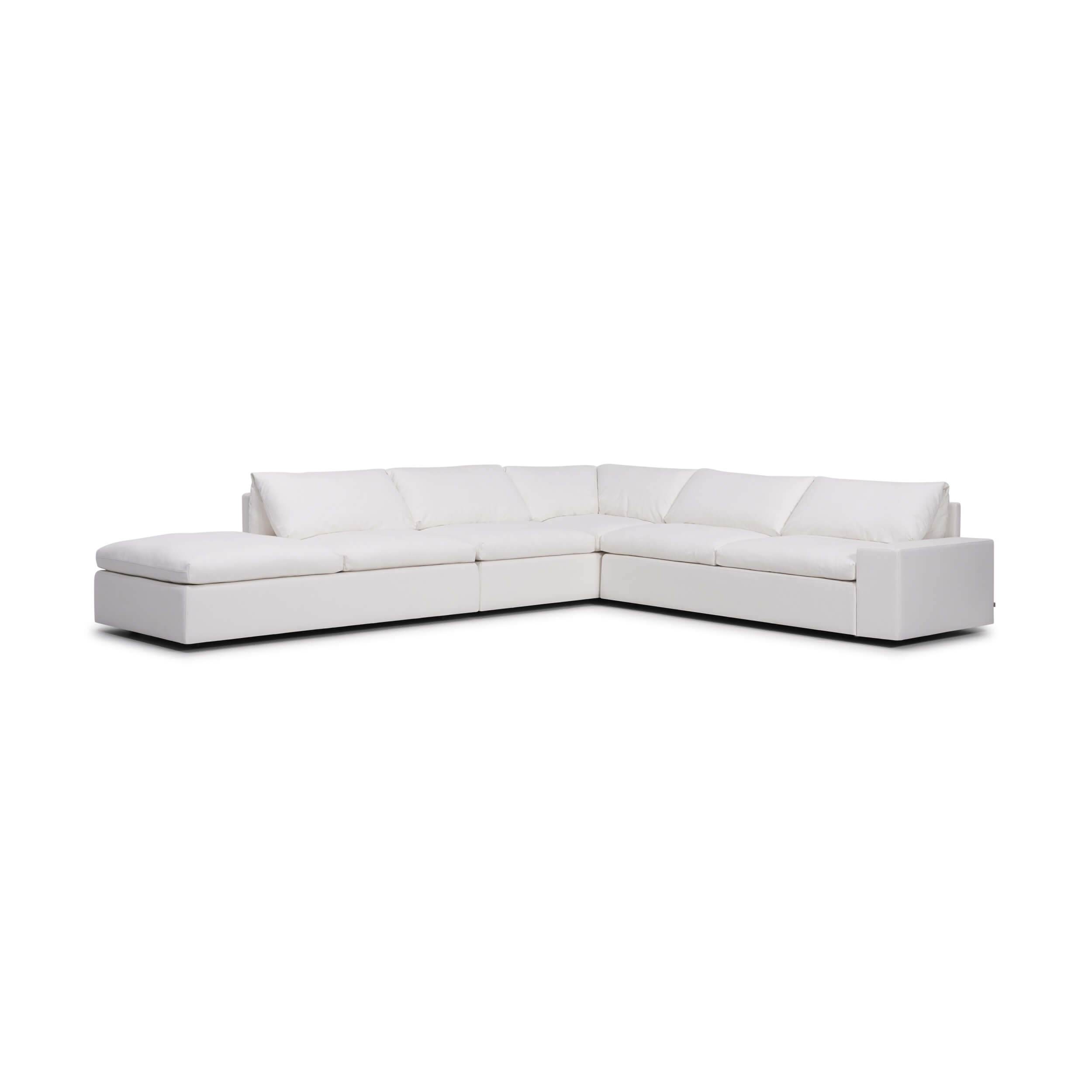 Palm 3-Piece Sectional Sofa with Backless Chaise